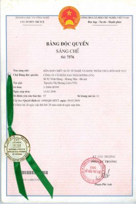 Utility solution patented: Turmeric and medicinal extracts contain this mixture.