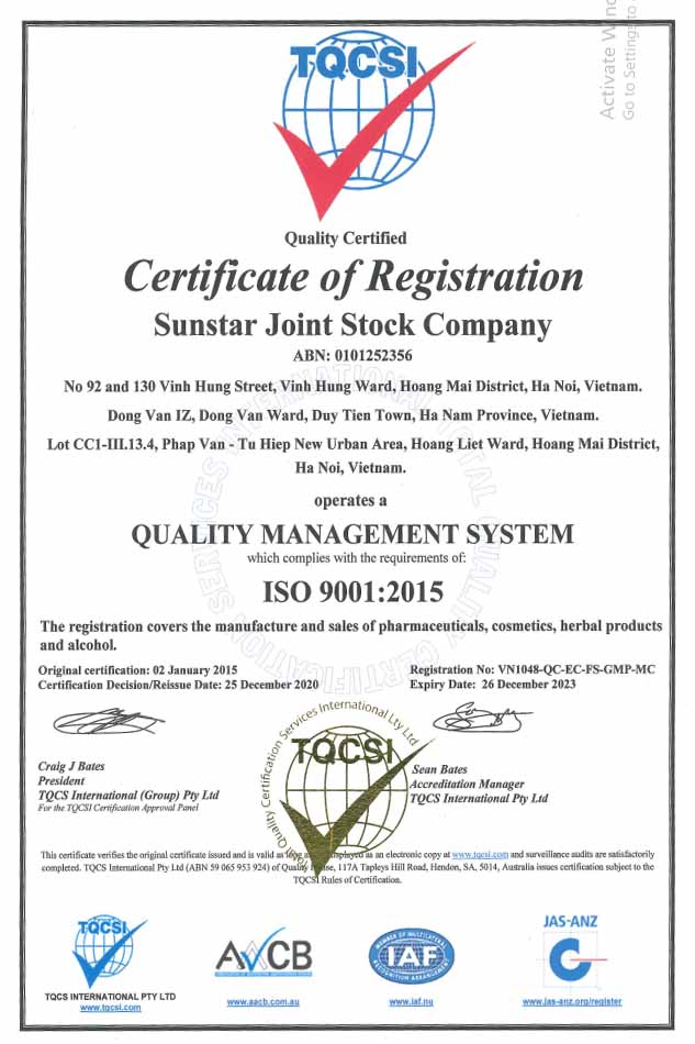 The company has awarded Quality Managing System ISO9001:2015 certification.
